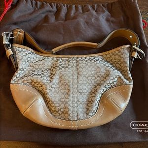 Coach light brown small handbag